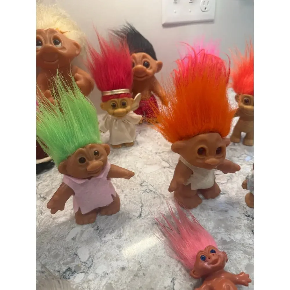 Large Collection of 18 Troll Dolls 1960s-1990s DAM Russ